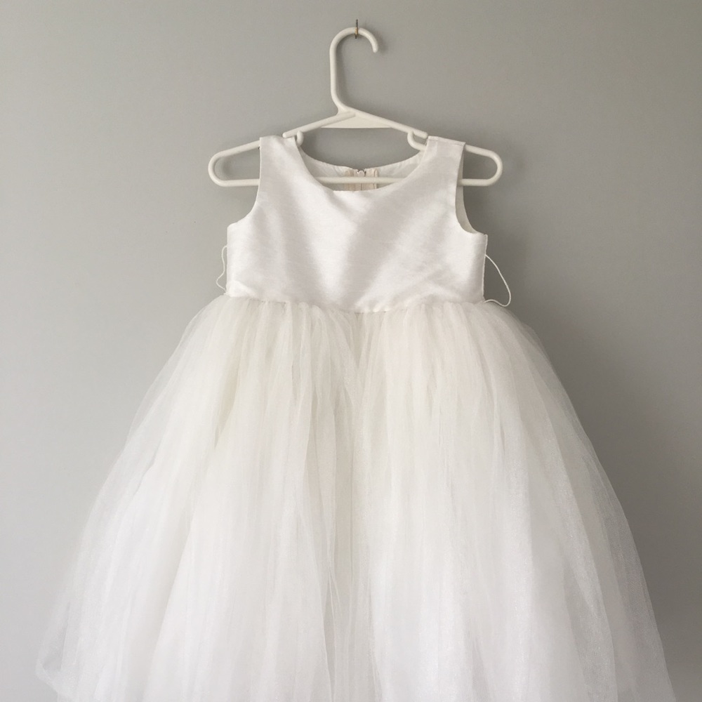Flower Girl Dress with Tulle Overlay